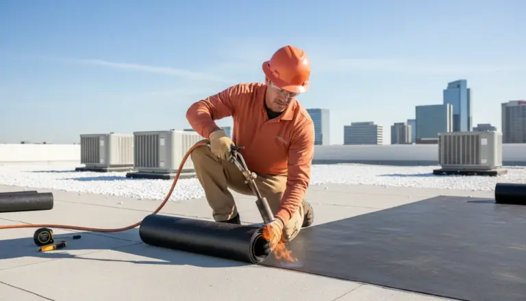 Roll roofing installation
