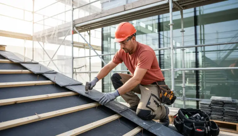 Slate roofing installation