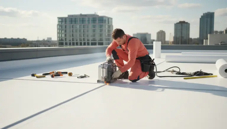 TPO flat roof installation
